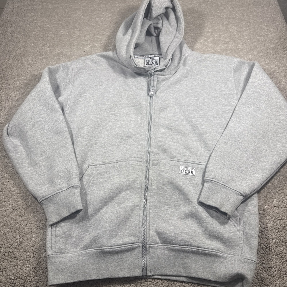 pro club zip up hoodie Men's M Heavy Weight Grey Lightly  workwear outdoors